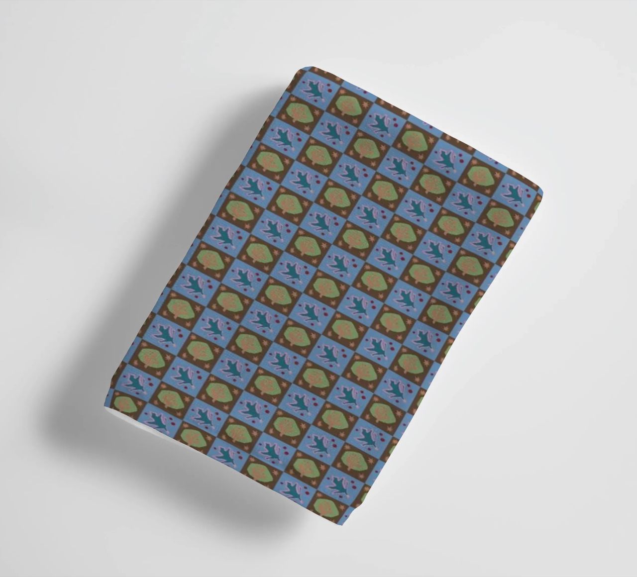 Checker botanical seamless pattern towel by Little Dean