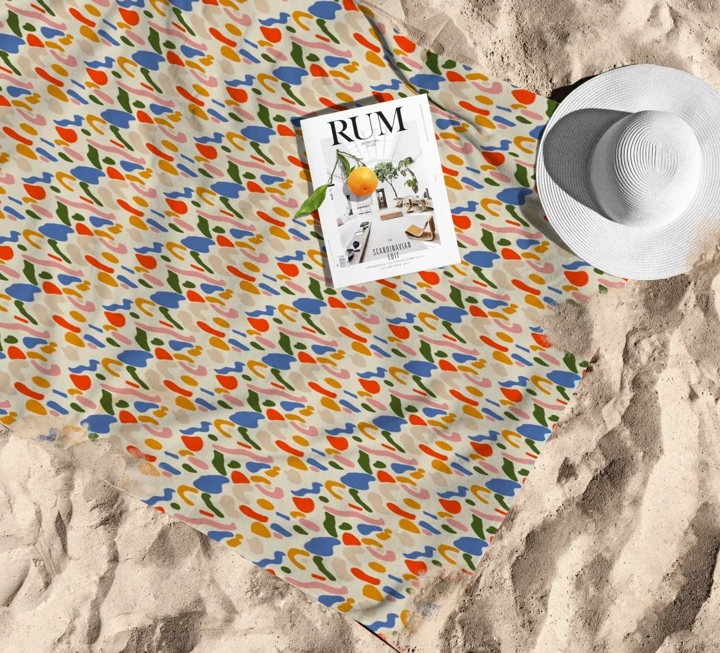 Confetti seamless pattern beach towel by Little Dean