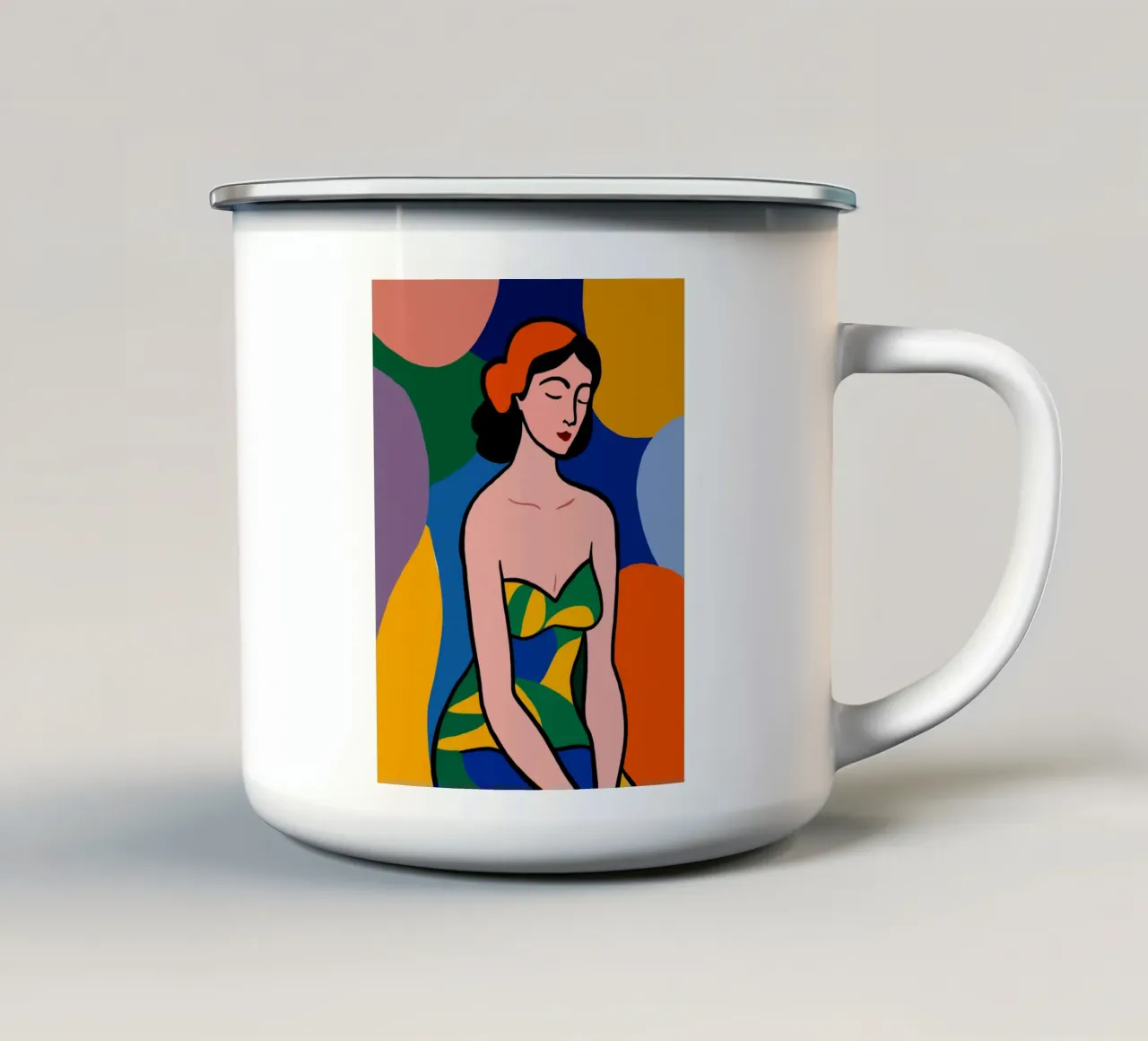 Ritratto aborigeno tazza in smalto da Little Dean