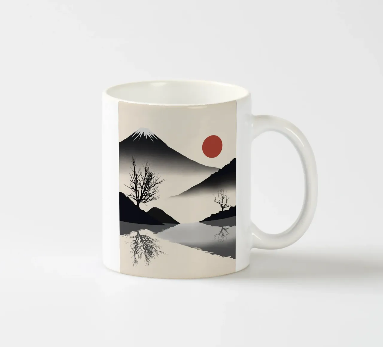 Paesaggio zen in nero tazza in ceramica da Little Dean