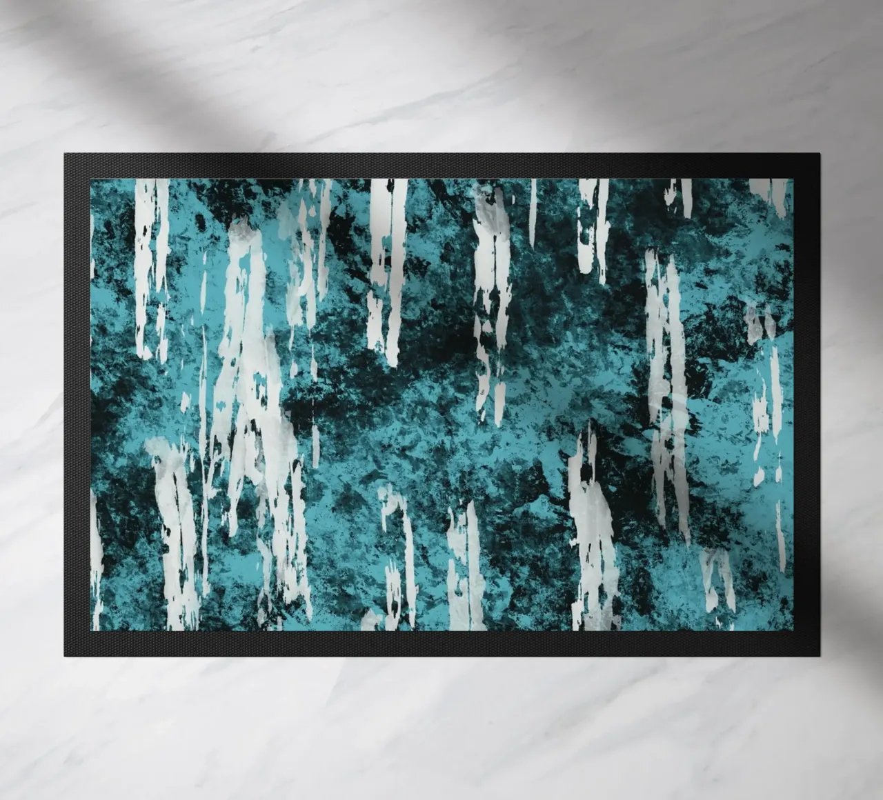 Raindrops abstract doormat by Little Dean