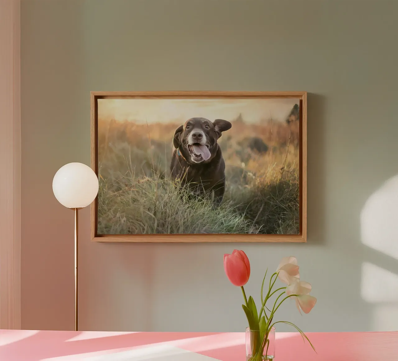 Dierenposter 71 canvas met Baklijst van Korrie Lane