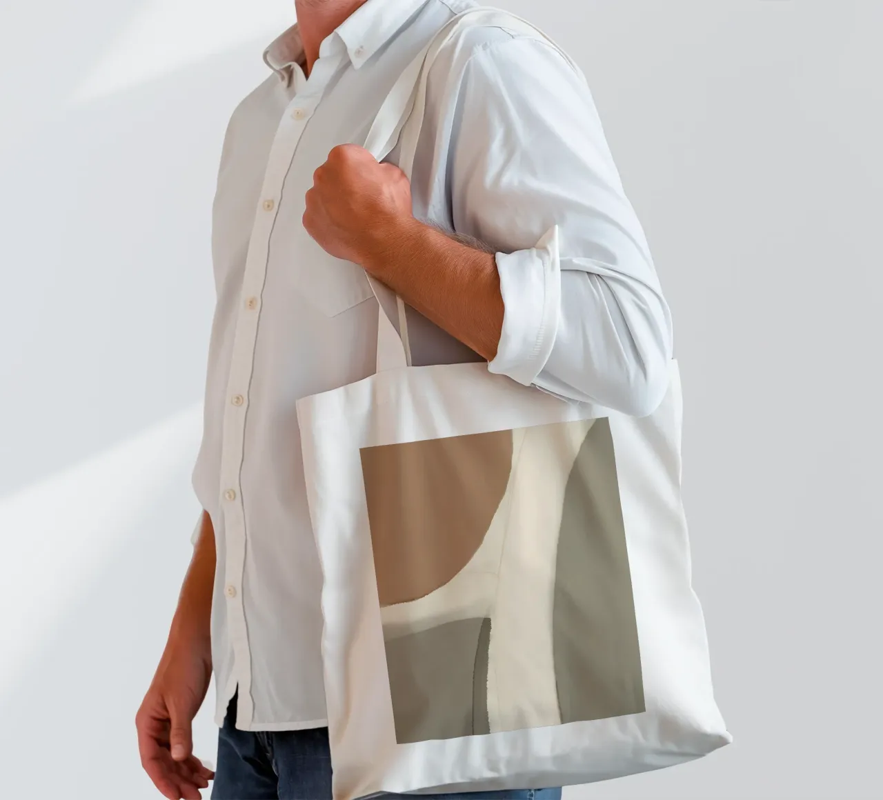 Mappa in scala di grigi borsa in juta da Little Dean