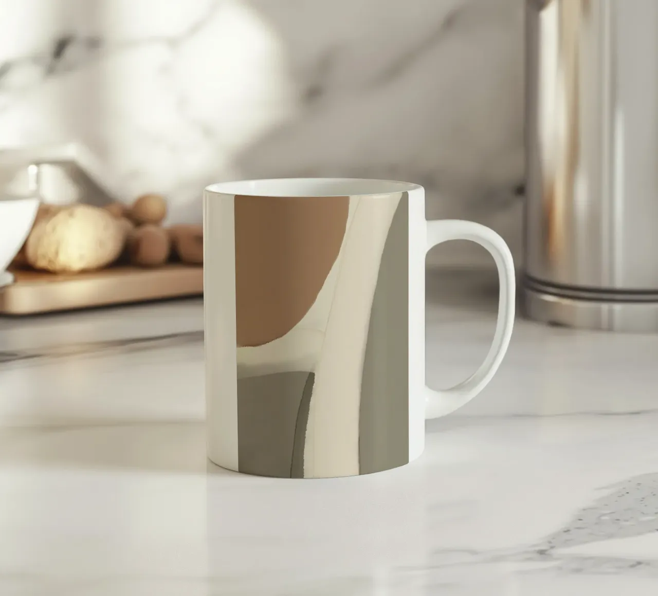 Greyscale map ceramic mug by Little Dean