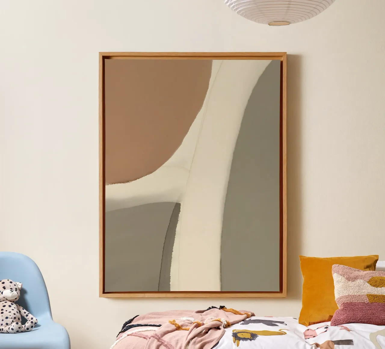 Mappa in scala di grigi tela con Cornice a cassetta da Little Dean