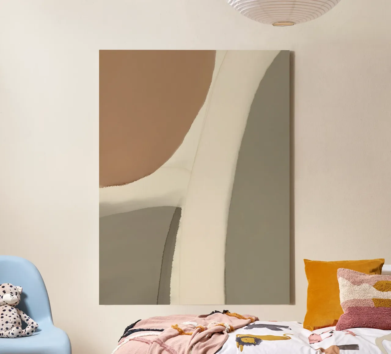 Mappa in scala di grigi tela con Cornice a cassetta da Little Dean