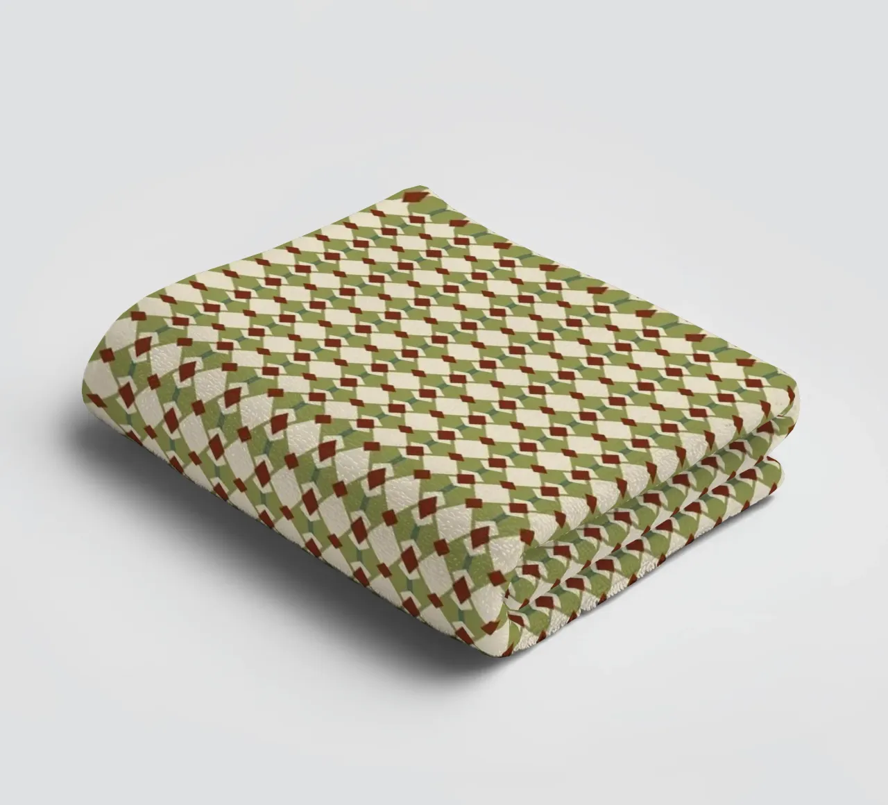 Diamond green and red seamless pattern towel by Little Dean