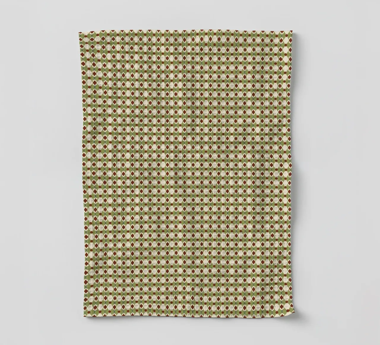 Motif sans couture vert et rouge en forme de diamant torchon de Little Dean