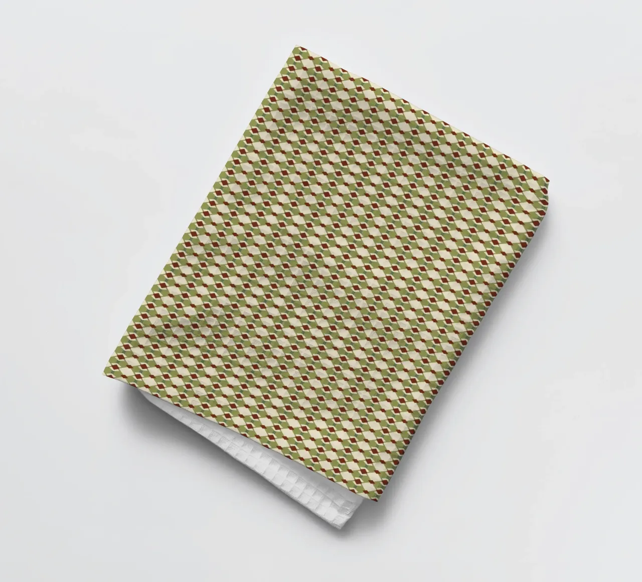 Motif sans couture vert et rouge en forme de diamant torchon de Little Dean