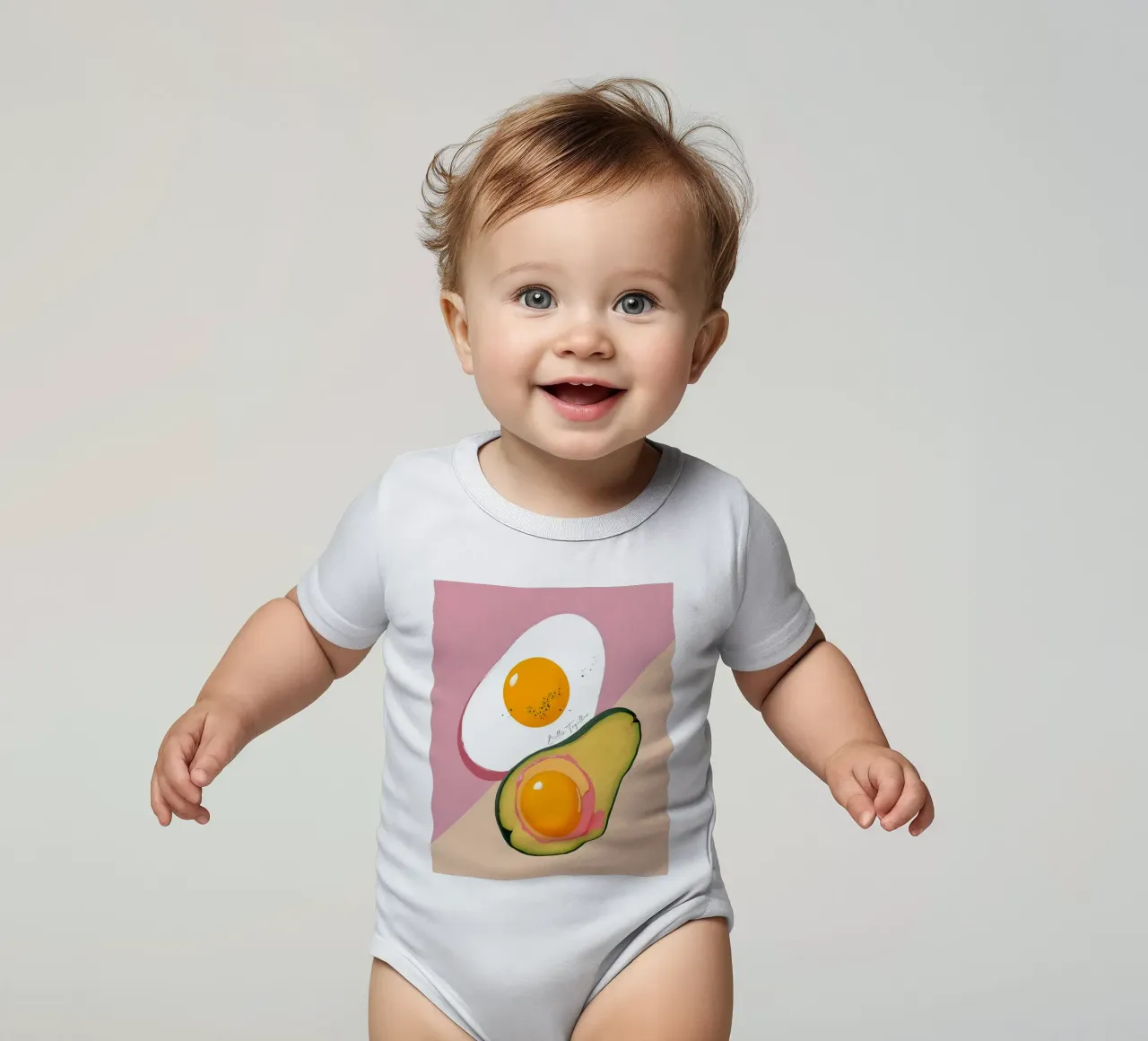 Better Together | Avocado & Eieren Ontbijt met z'n tweeën babyrompertje korte mouwen van 83oranges