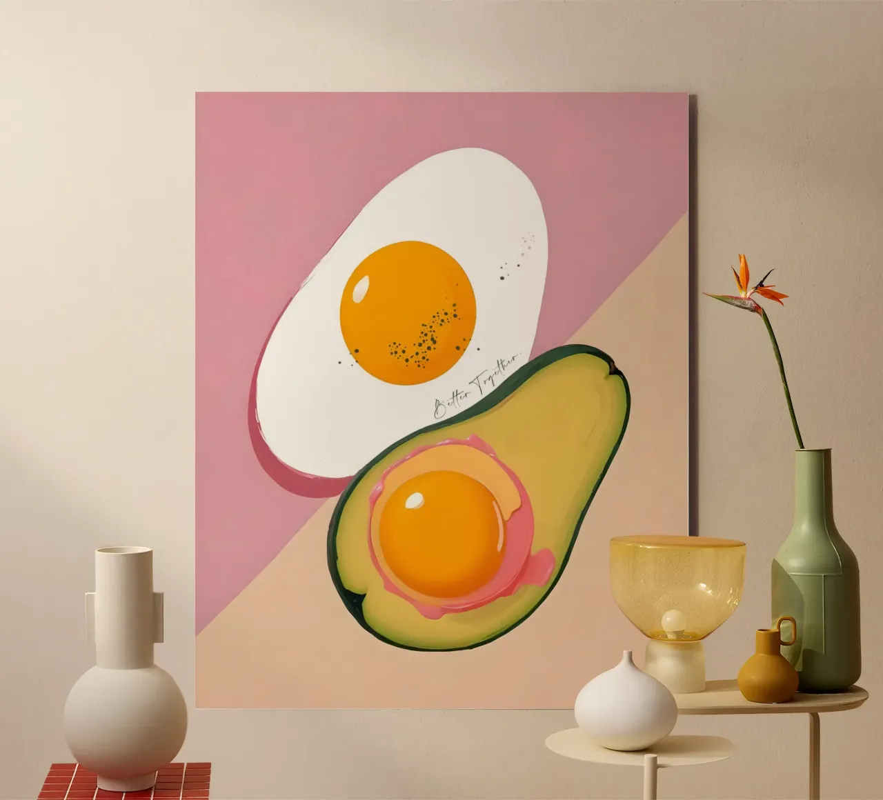 Better Together | Avocado & Eggs Couple Breakfast alu-dibond by 83oranges