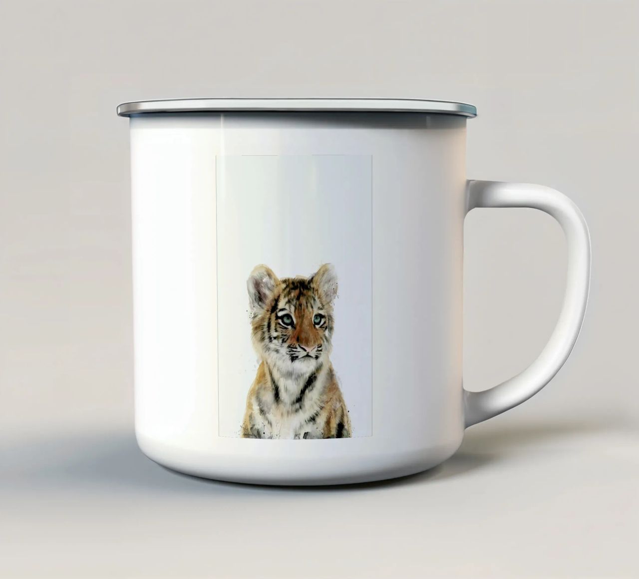 Little Tiger tazza in smalto da Amy Hamilton