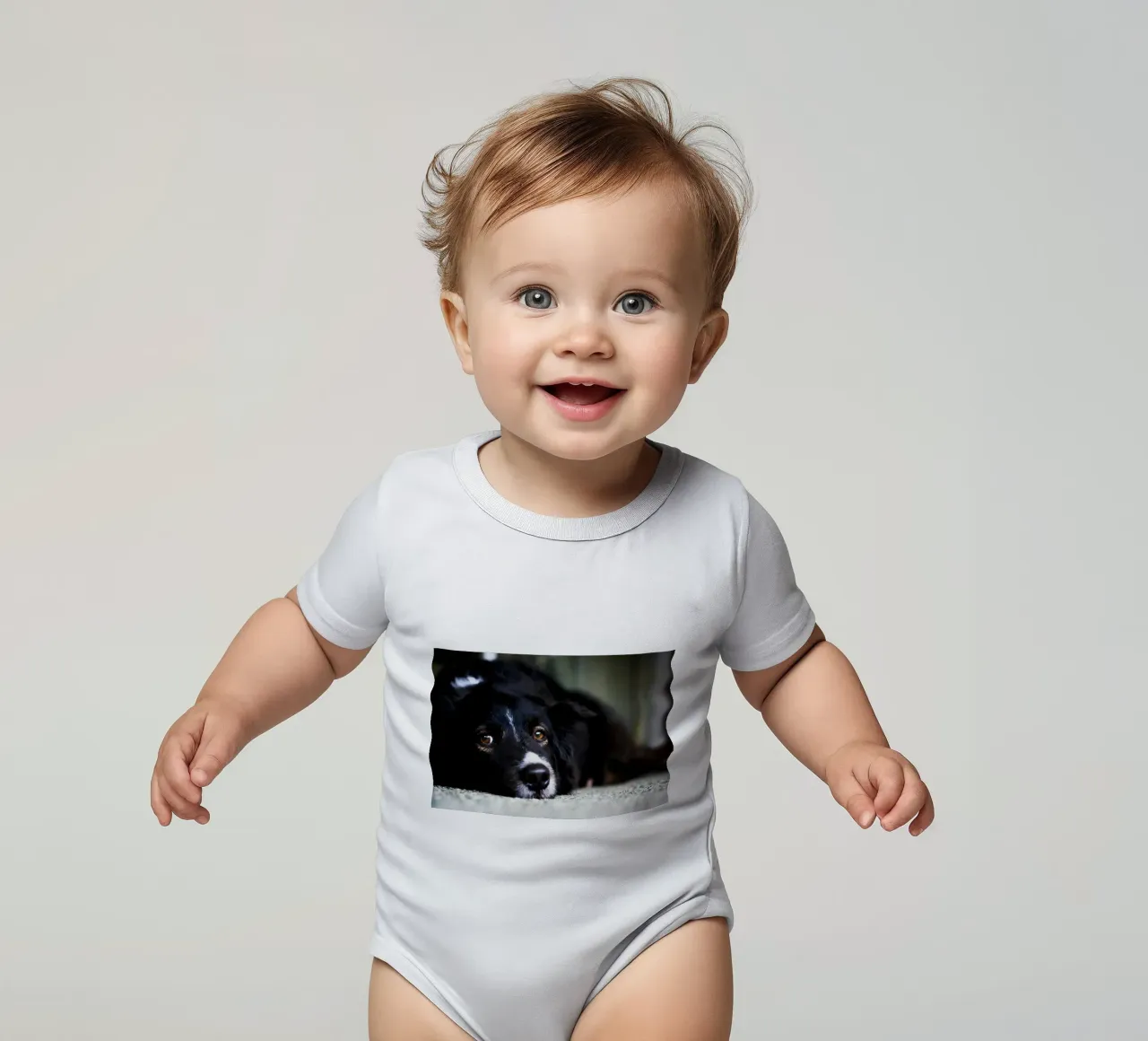 Animal poster 85 short-sleeve baby romper by Korrie Lane