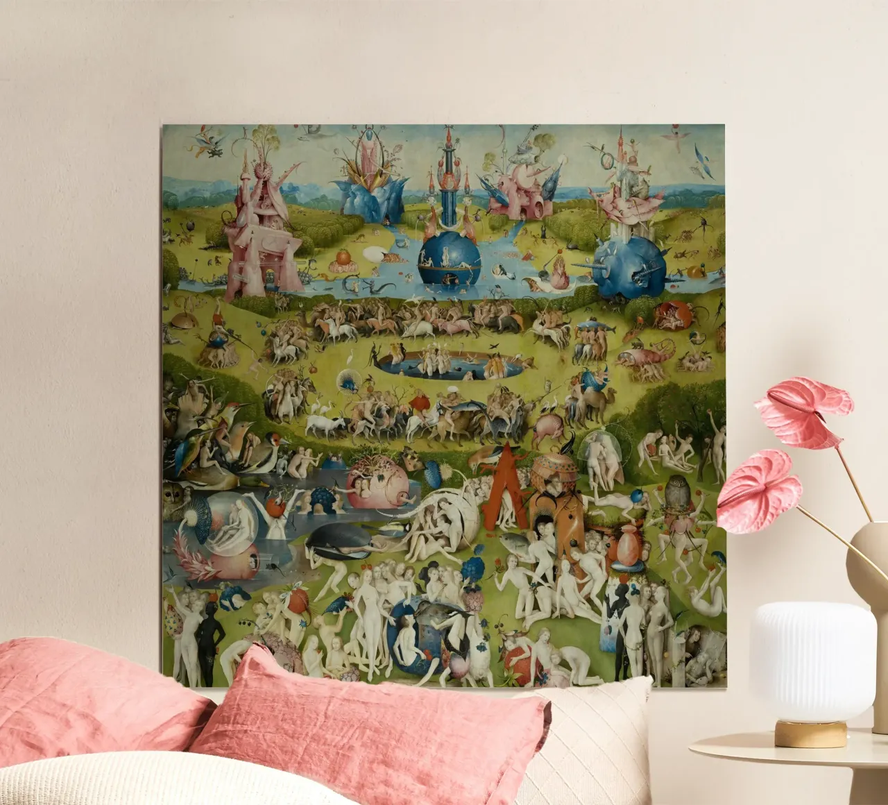 Hieronymus Bosch - Il giardino delle delizie poster con telaio in plastica da Timeless Artworks