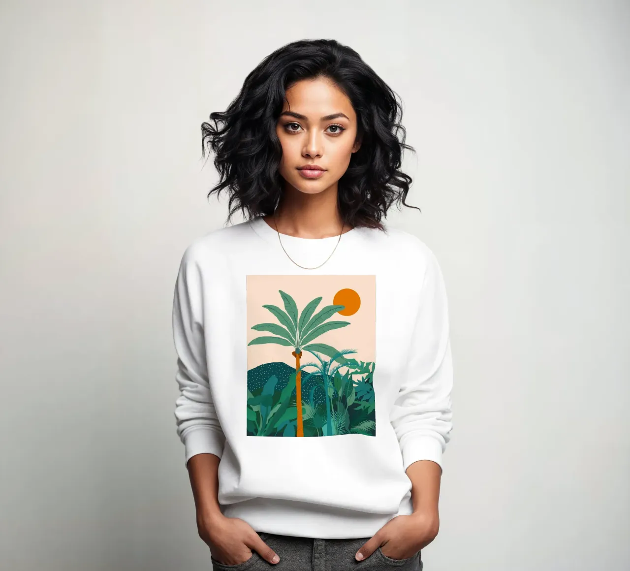 Palm Vibes Natura tropicale Giungla Foresta vintage felpa da 83oranges