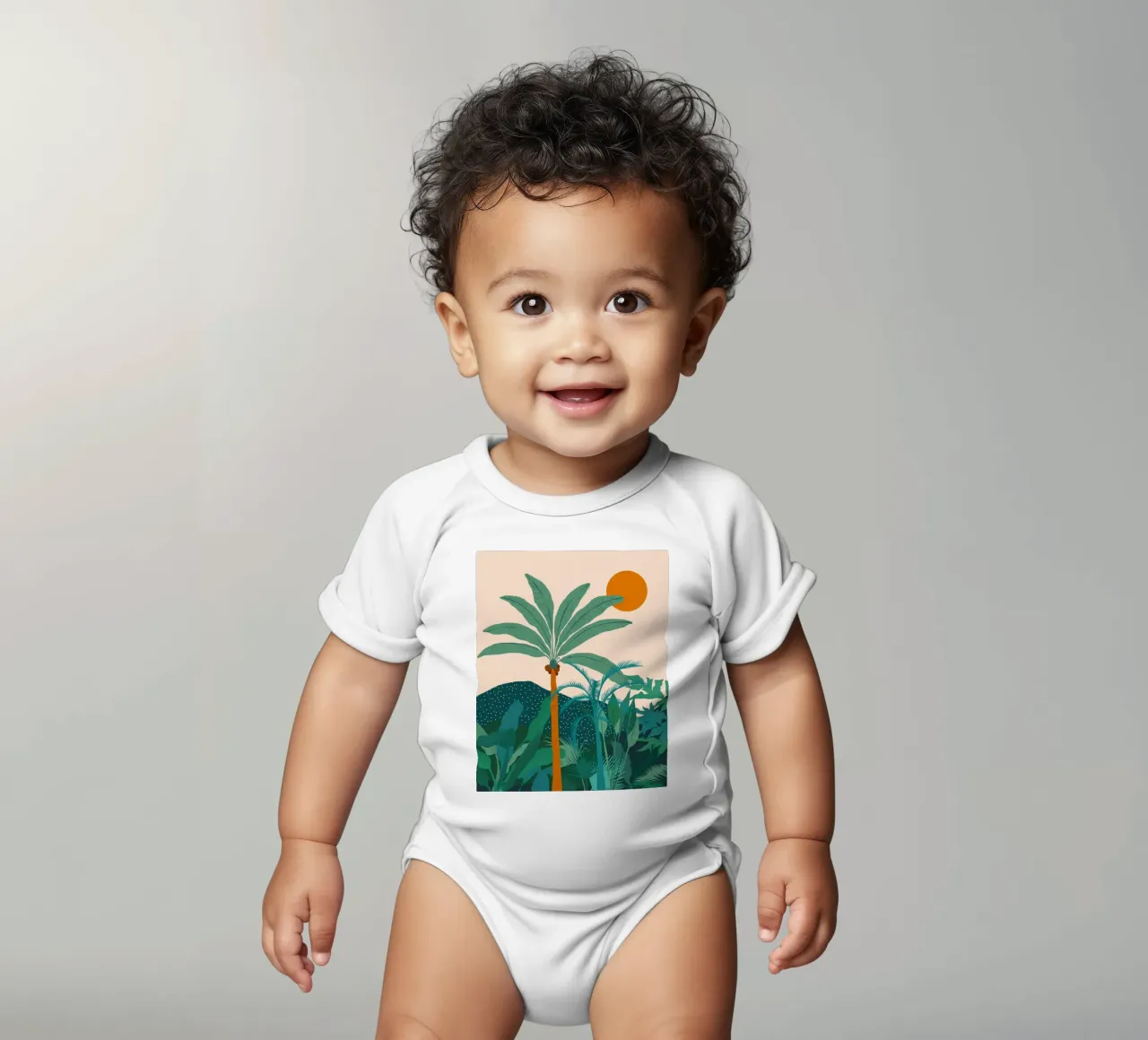 Palm Vibes Natura tropicale Giungla Foresta vintage body neonato maniche corte da 83oranges