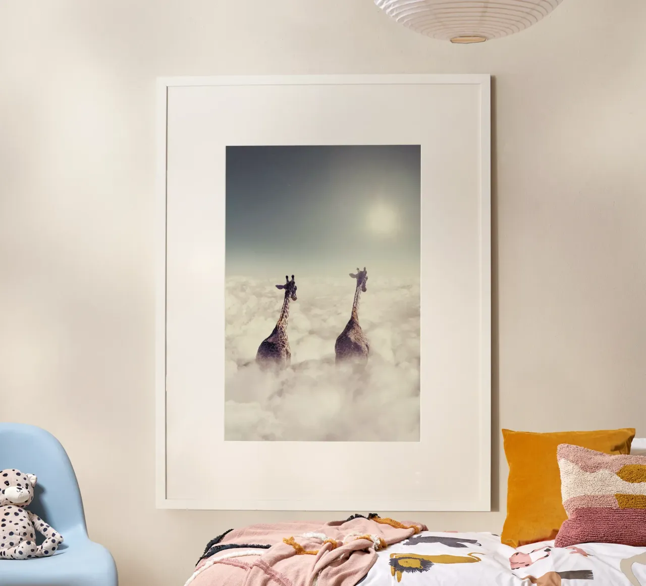 Giant Giraffes poster con telaio in alluminio da Jonas Loose