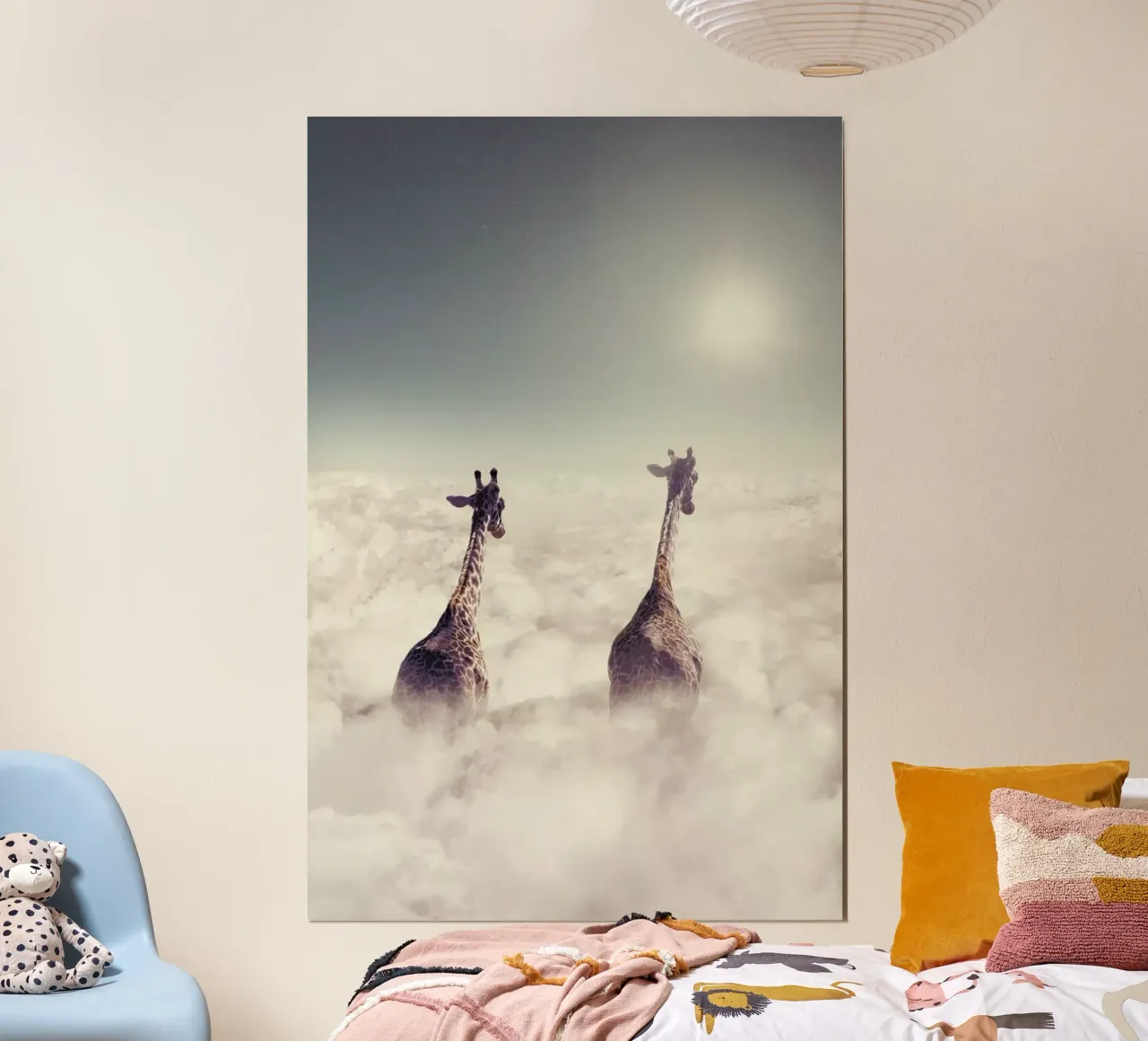 Giant Giraffes poster con telaio in alluminio da Jonas Loose