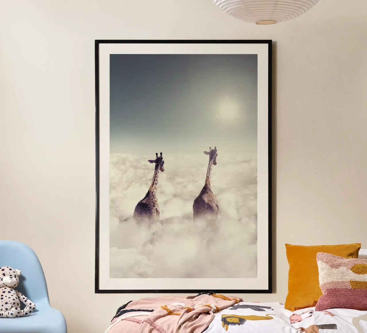 Giant Giraffes poster con telaio in alluminio da Jonas Loose