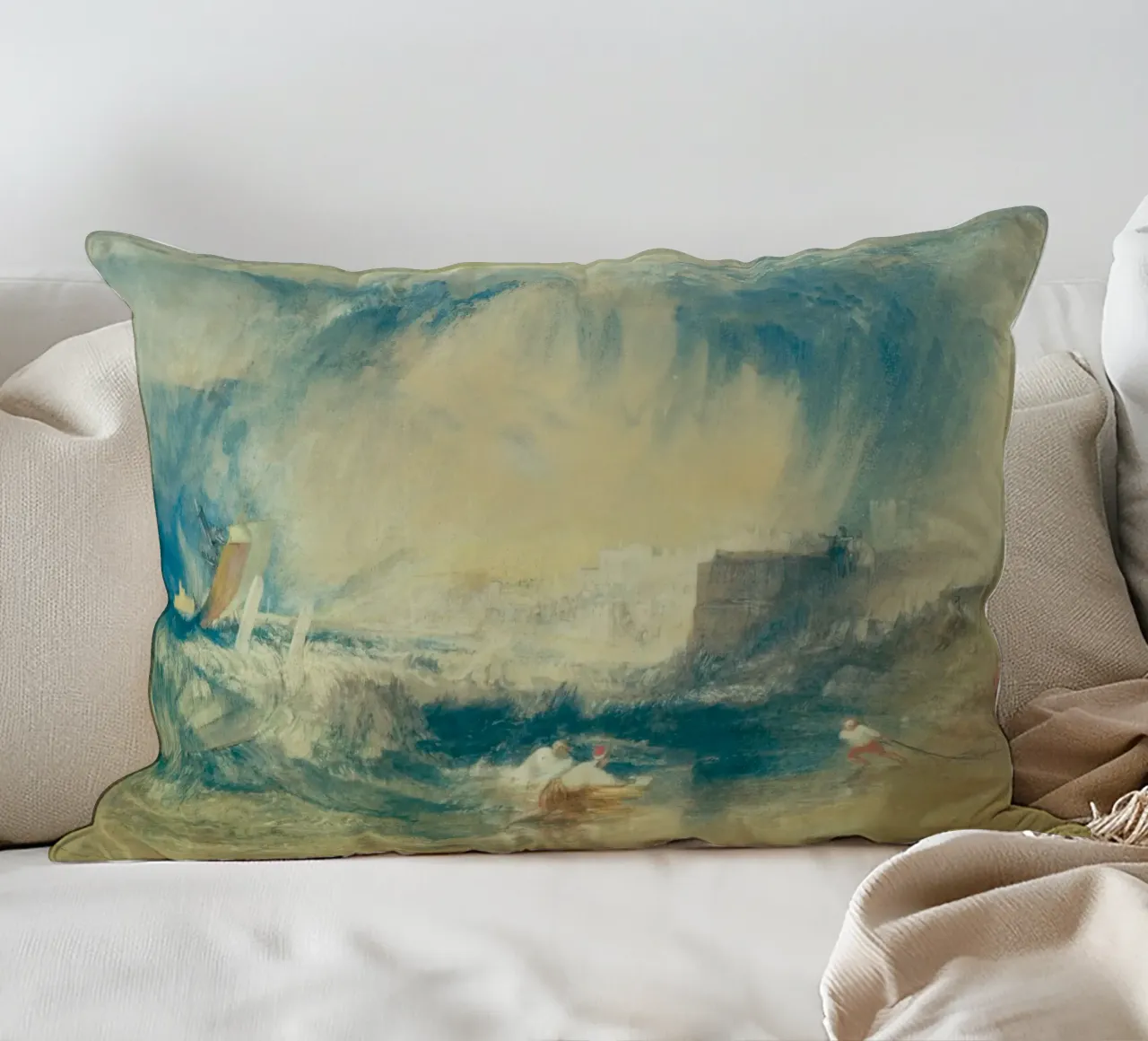 Joseph Mallord William Turner - Lyme Regis cuscino da Timeless Artworks