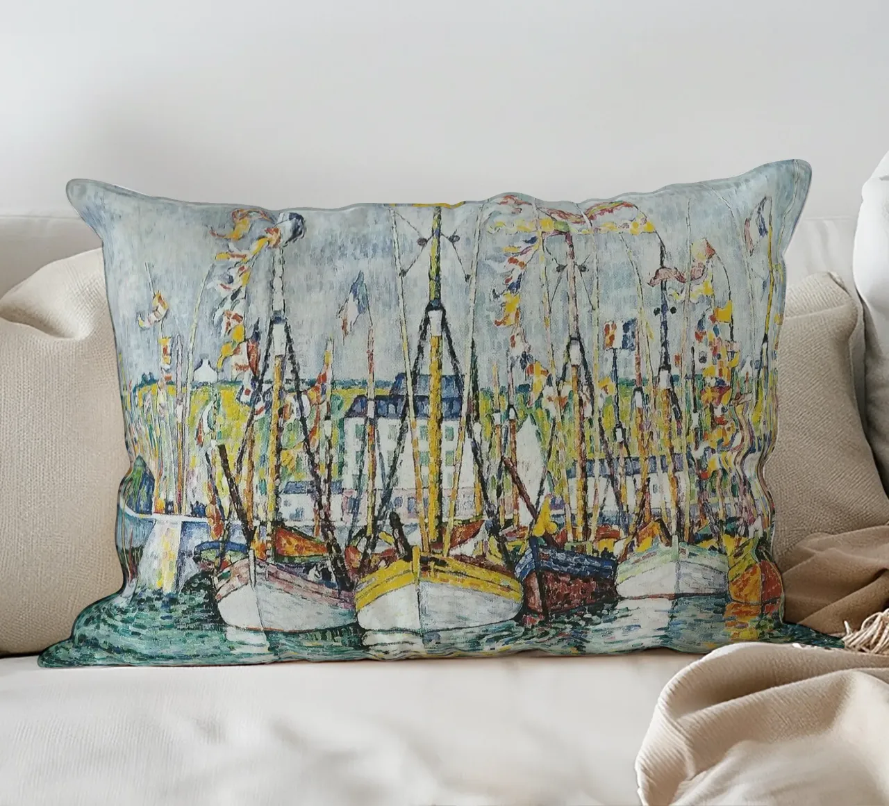 Paul Signac - Benedizione delle tonniere a Groix cuscino da Timeless Artworks