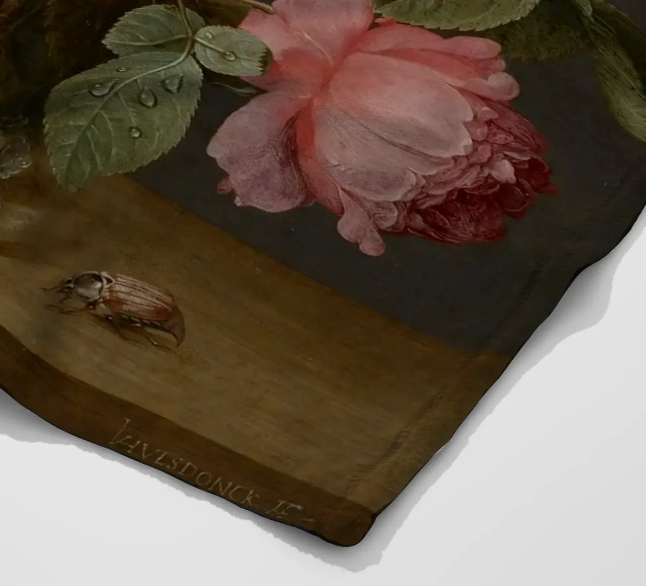 Jacob van Hulsdonck - Rose in un vaso di vetro. 1640 - 1645 coperta in pile da Timeless Artworks