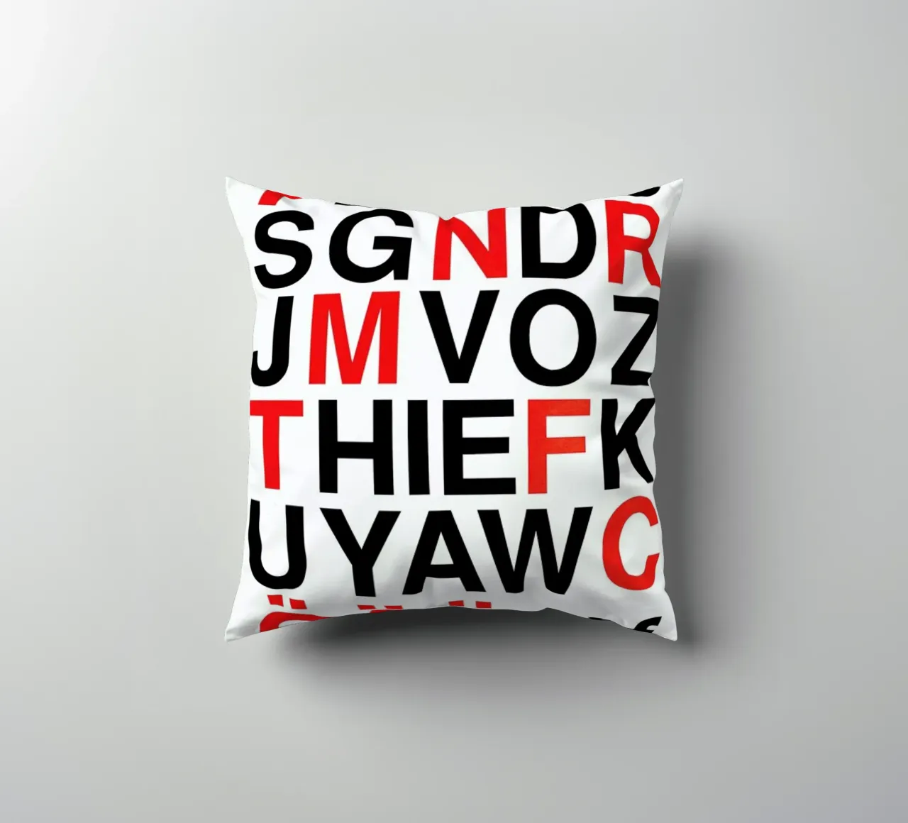 Alphabet Neon Red And Black cuscino da Rosi Feist