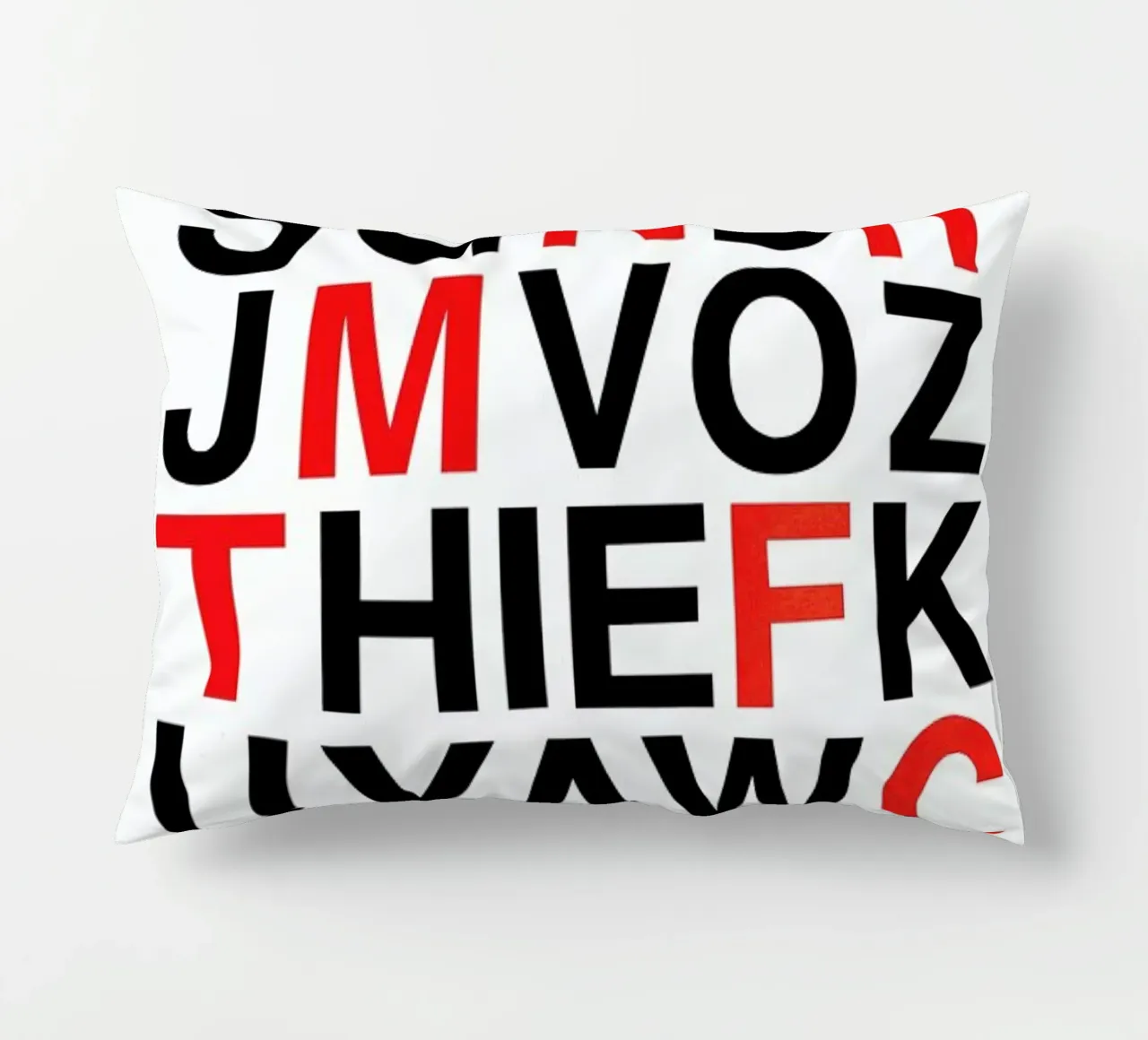Alphabet Neon Red And Black cuscino da Rosi Feist