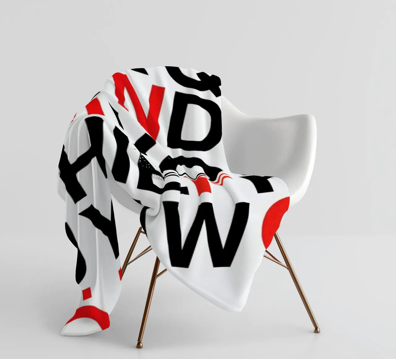 Alphabet Neon Red And Black fleece blanket by Rosi Feist