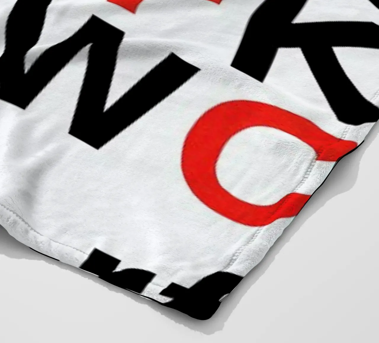 Alphabet Neon Red And Black fleece blanket by Rosi Feist