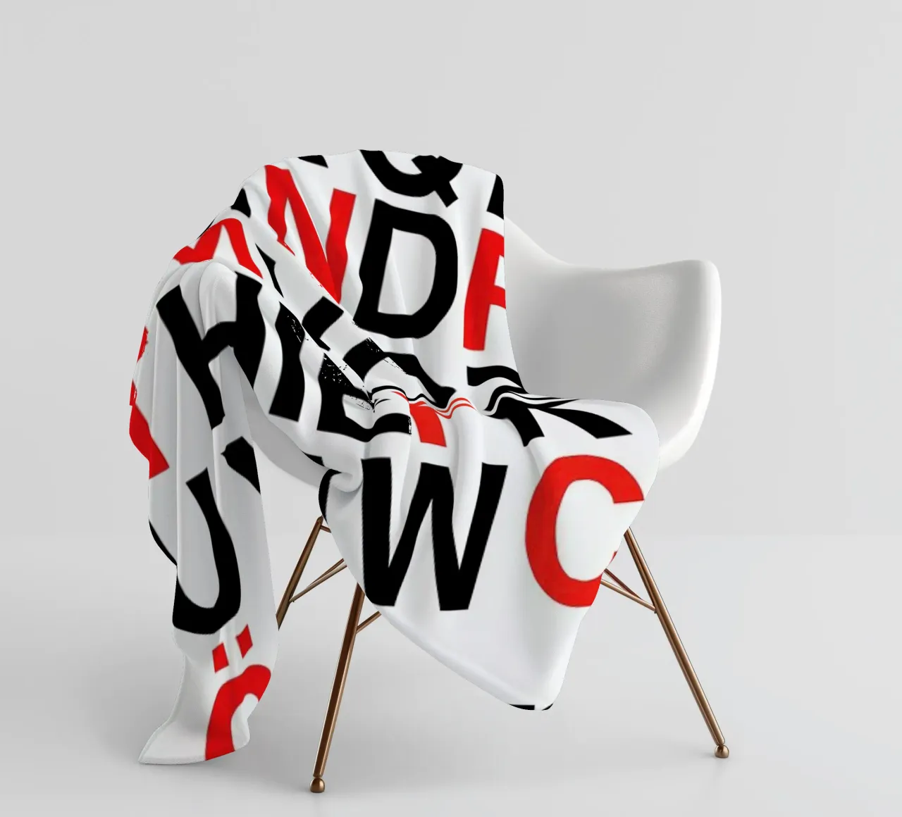 Alphabet Neon Red And Black fleece blanket by Rosi Feist