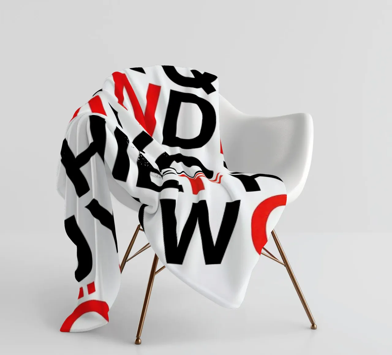 Alphabet Neon Red And Black fleece blanket by Rosi Feist