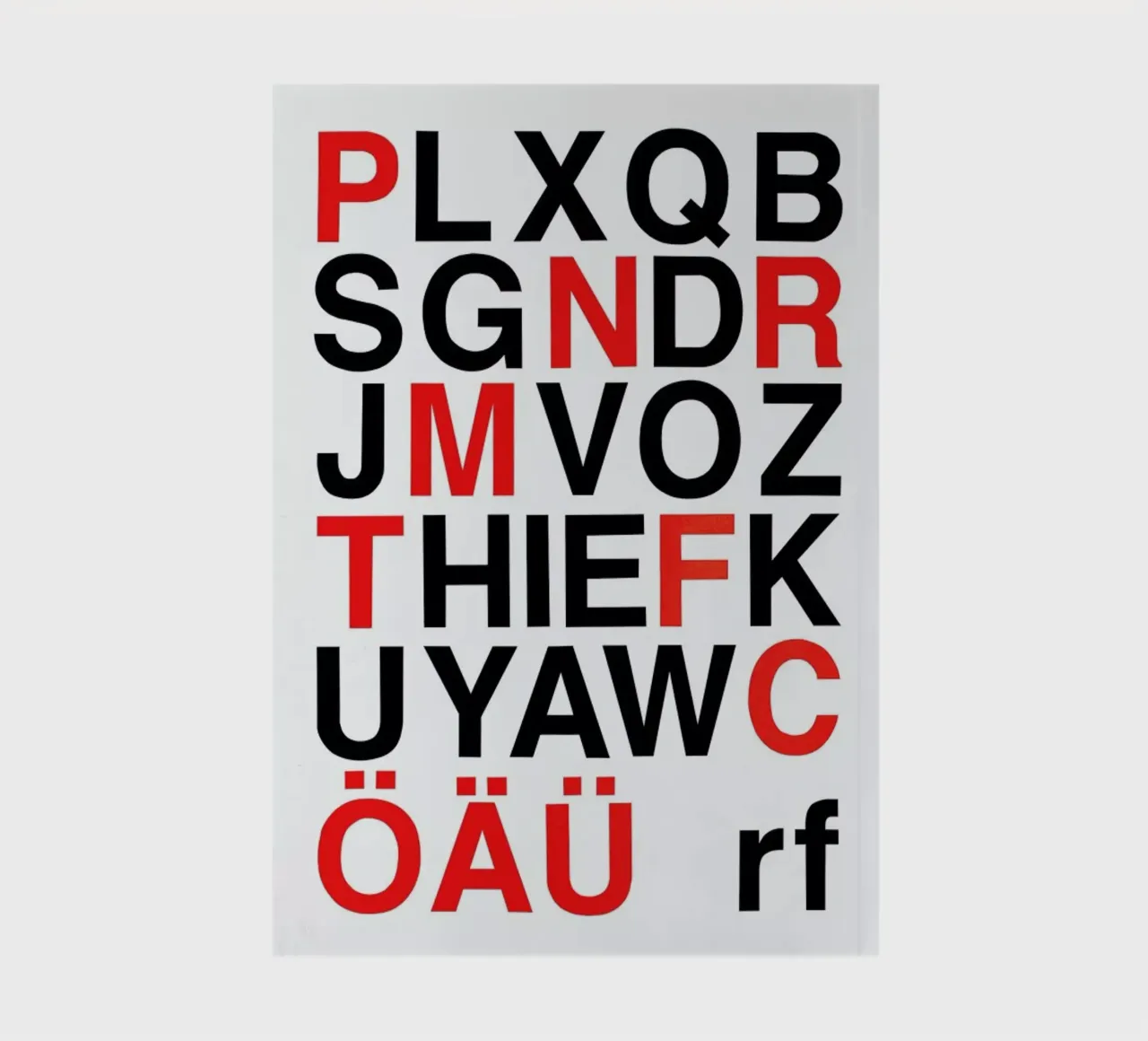 Alphabet Neon Red And Black notebook by Rosi Feist