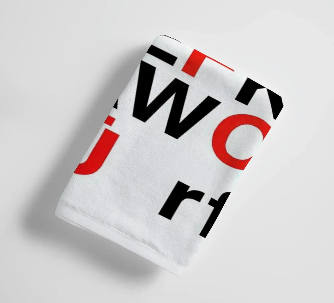 Alphabet Neon Red And Black towel by Rosi Feist