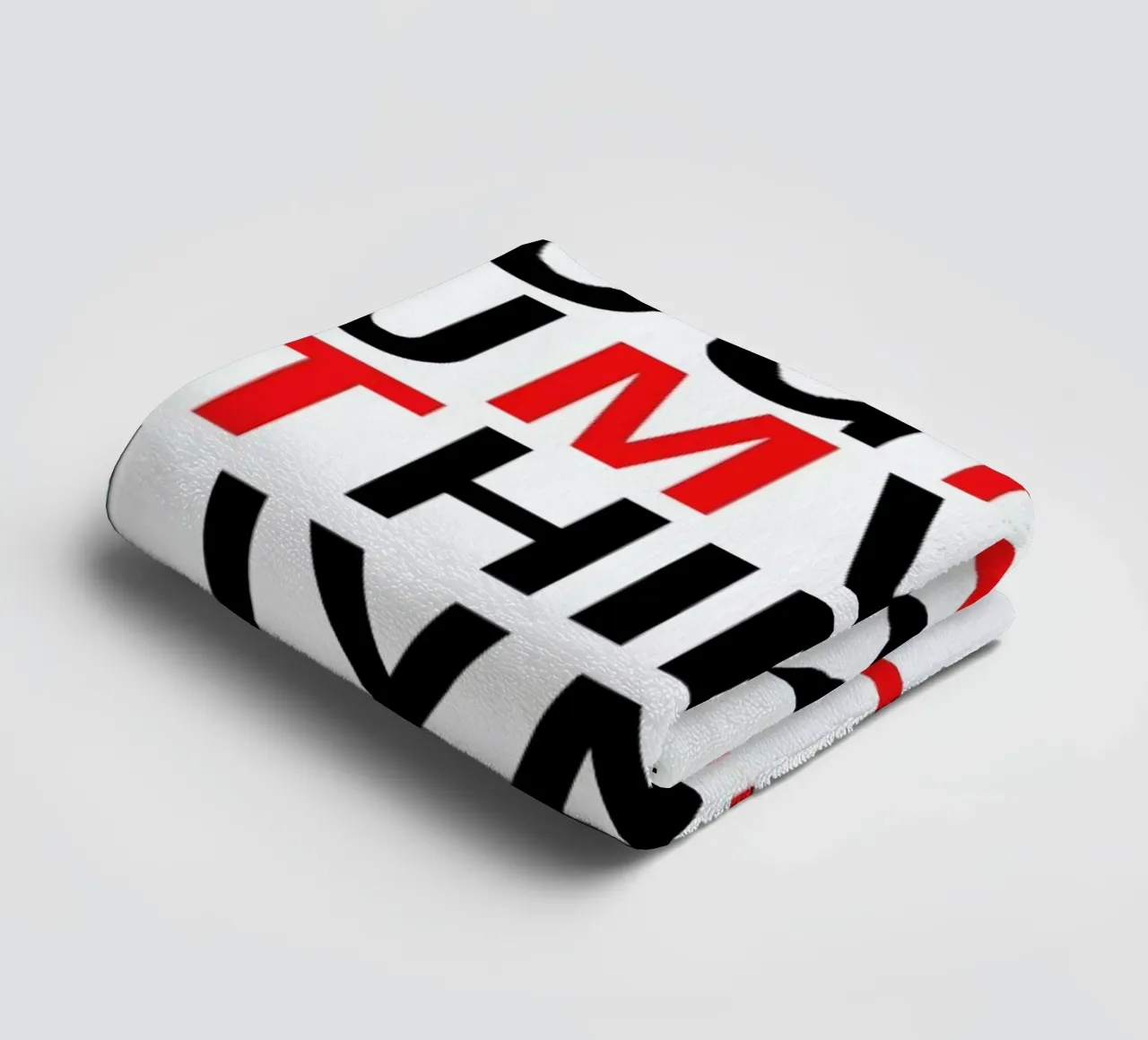 Alphabet Neon Red And Black towel by Rosi Feist