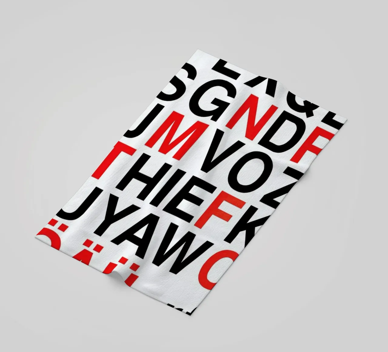 Alphabet Neon Red And Black telo mare da Rosi Feist