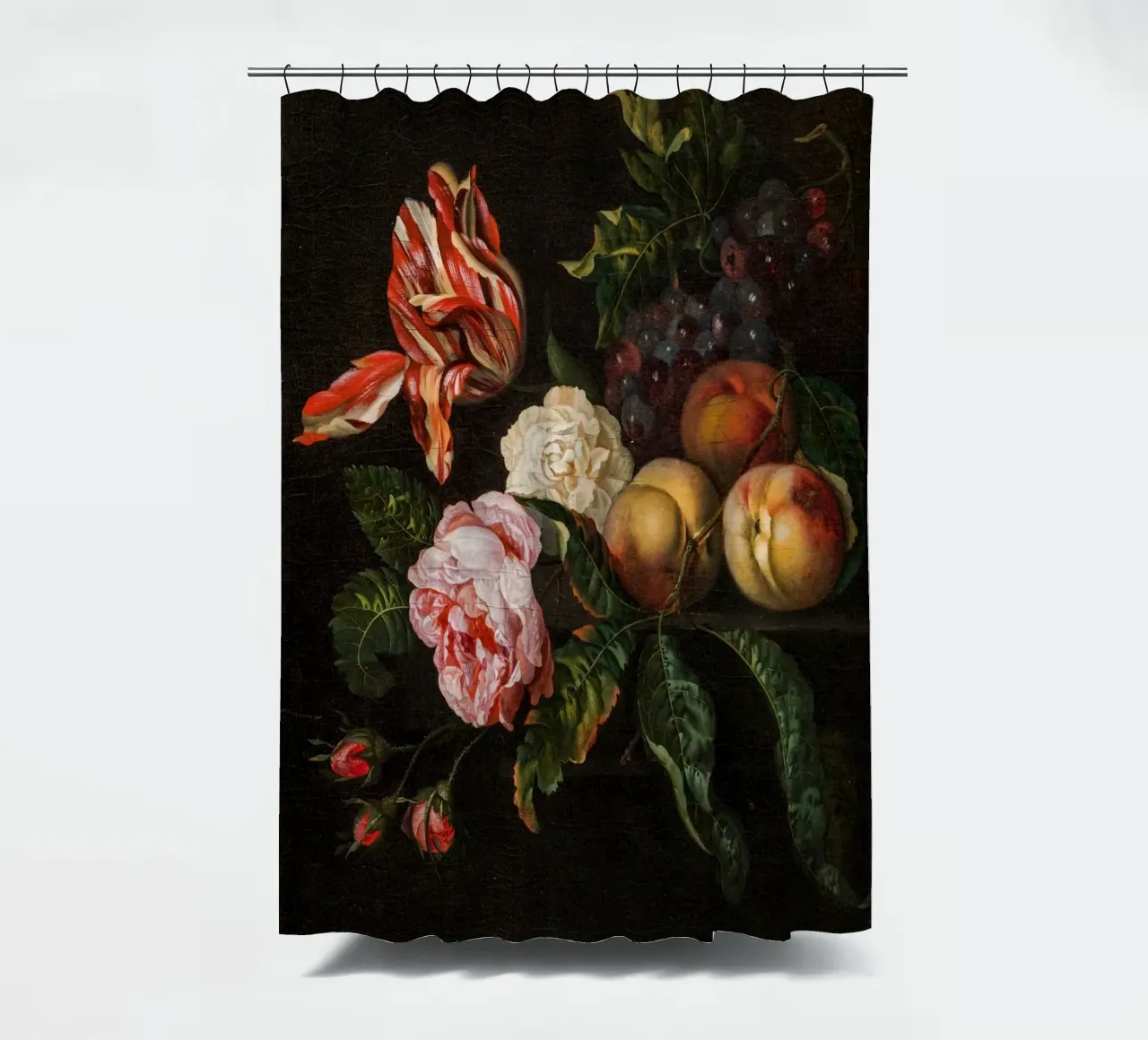 Ernest Stuven Stilleben mit Pfirsichen Duschvorhang von Timeless Artworks