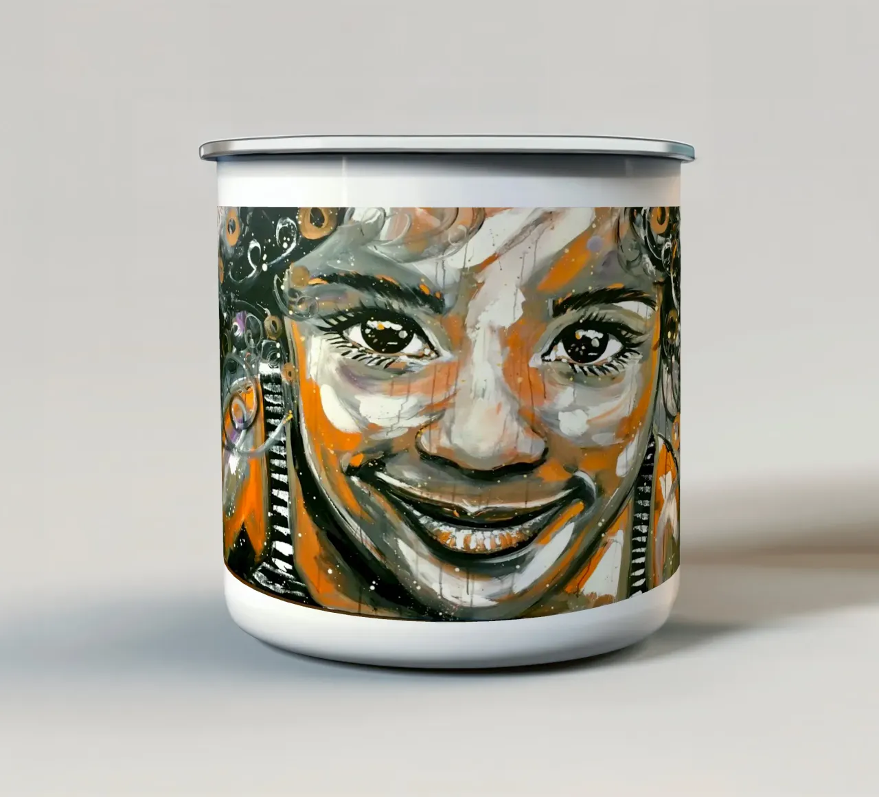 Ein Lächeln für Sie Emaille Tasse von Happy 😃 Art 🎨 by Christine Schnoell