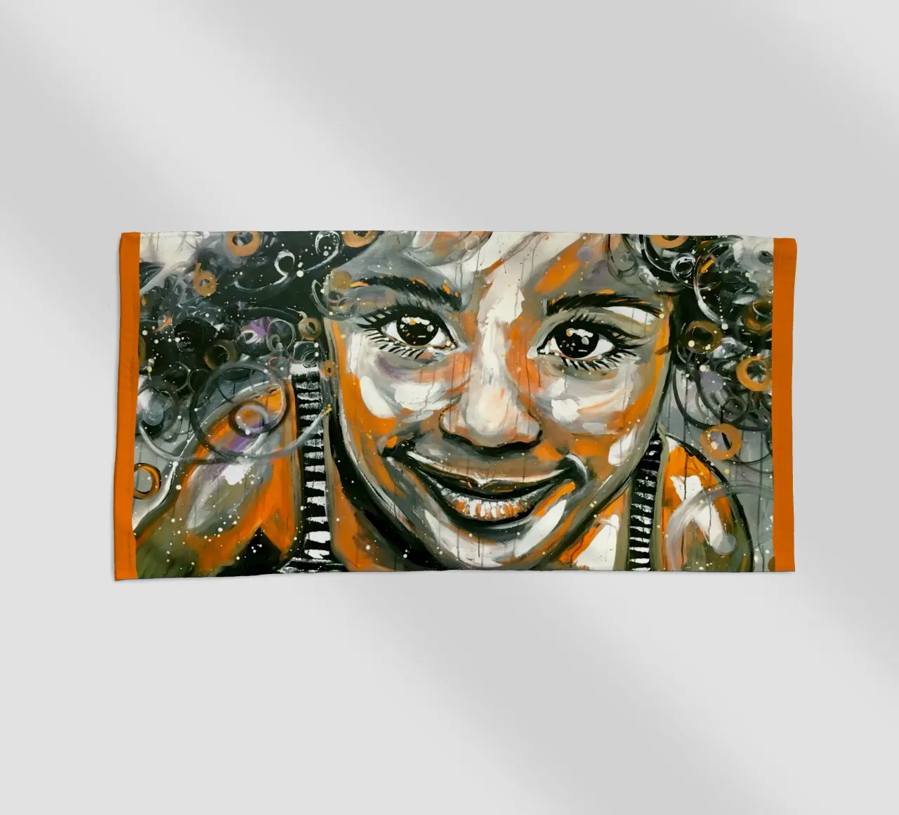 Una sonrisa para ti toalla de playa de Happy 😃 Art 🎨 by Christine Schnoell