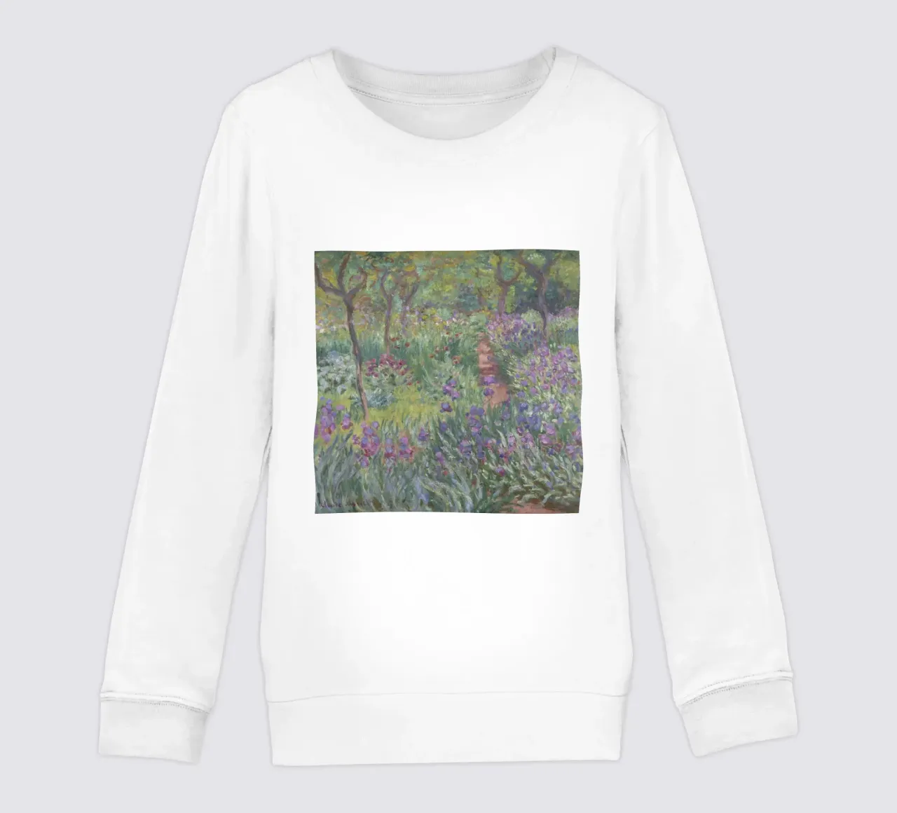Claude Monet - Il giardino degli iris a Giverny felpa bambino da Timeless Artworks