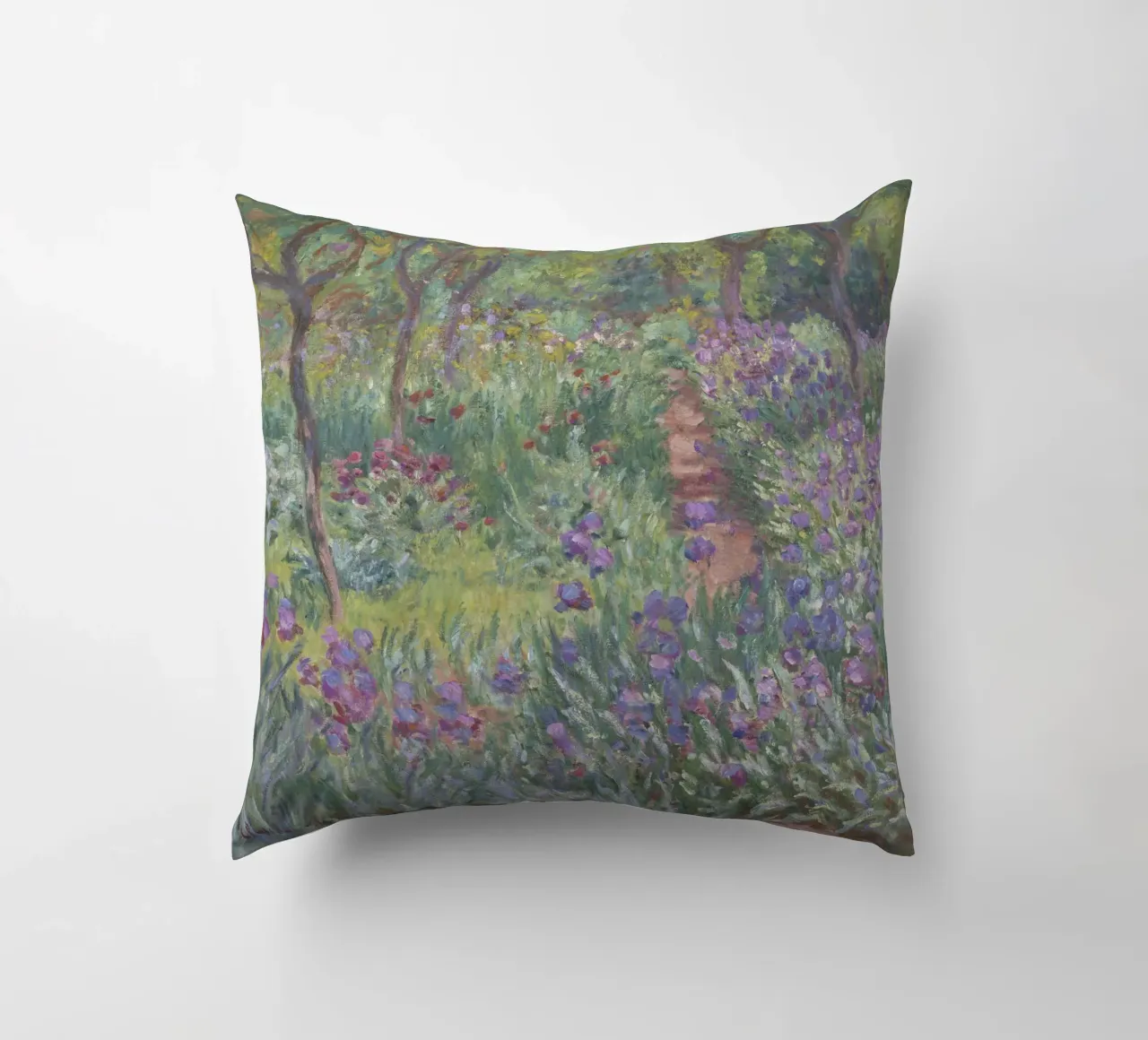 Claude Monet - Il giardino degli iris a Giverny cuscino da Timeless Artworks