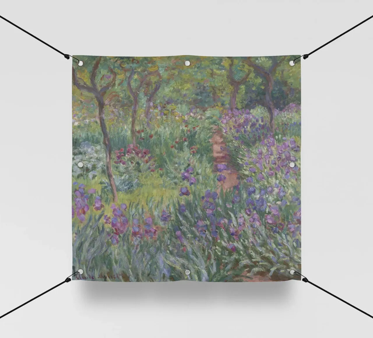 Claude Monet - Il giardino degli iris a Giverny telo in pvc da Timeless Artworks