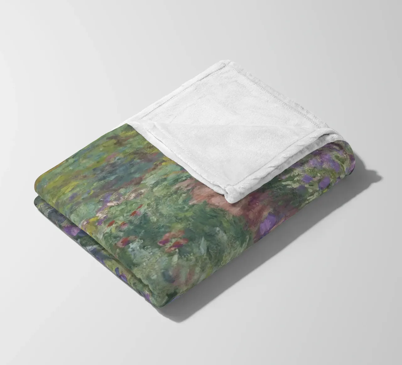 Claude Monet - Der Schwertliliengarten in Giverny Fleecedecke von Timeless Artworks