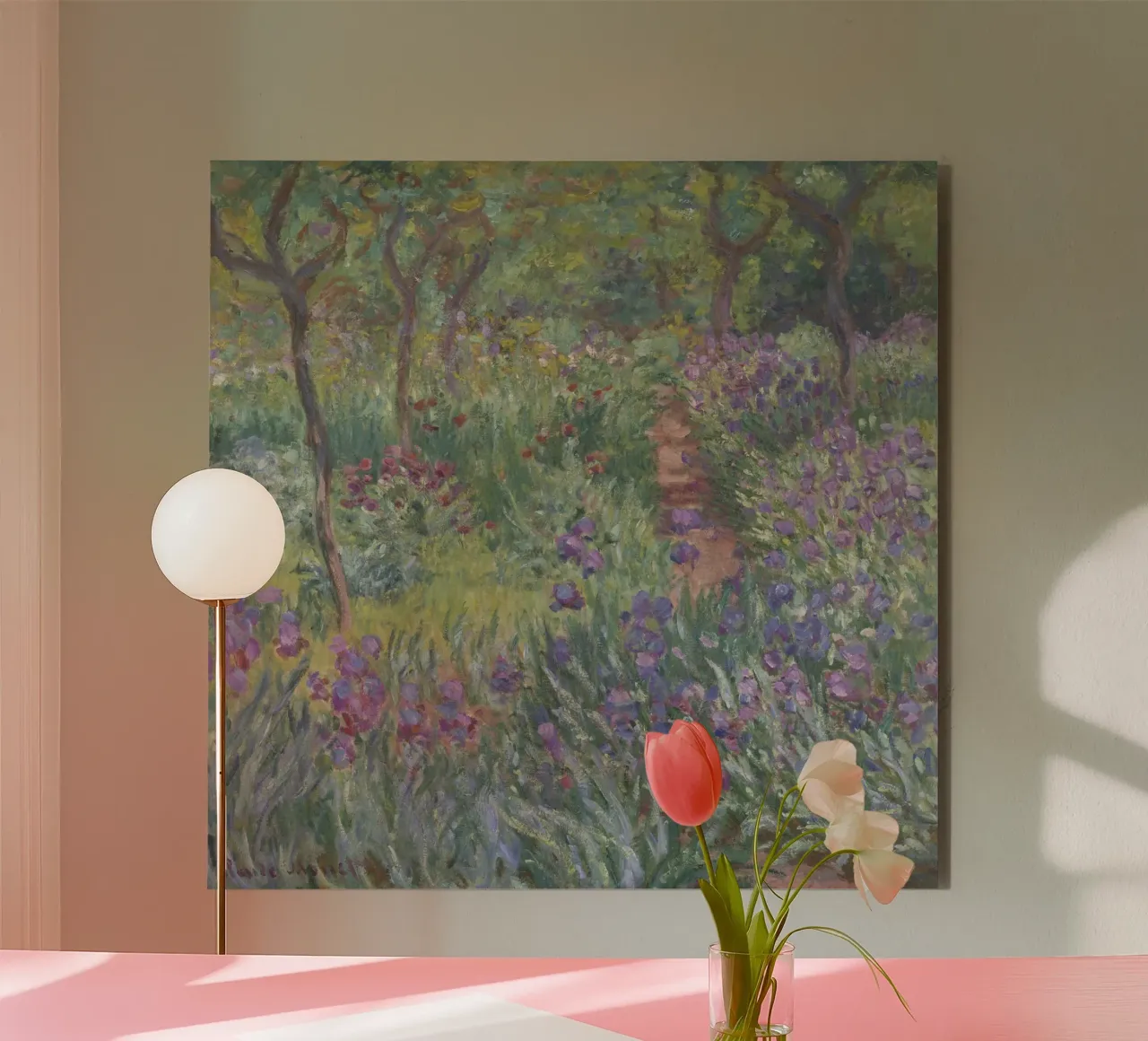 Claude Monet - Il giardino degli iris a Giverny alluminio dibond da Timeless Artworks