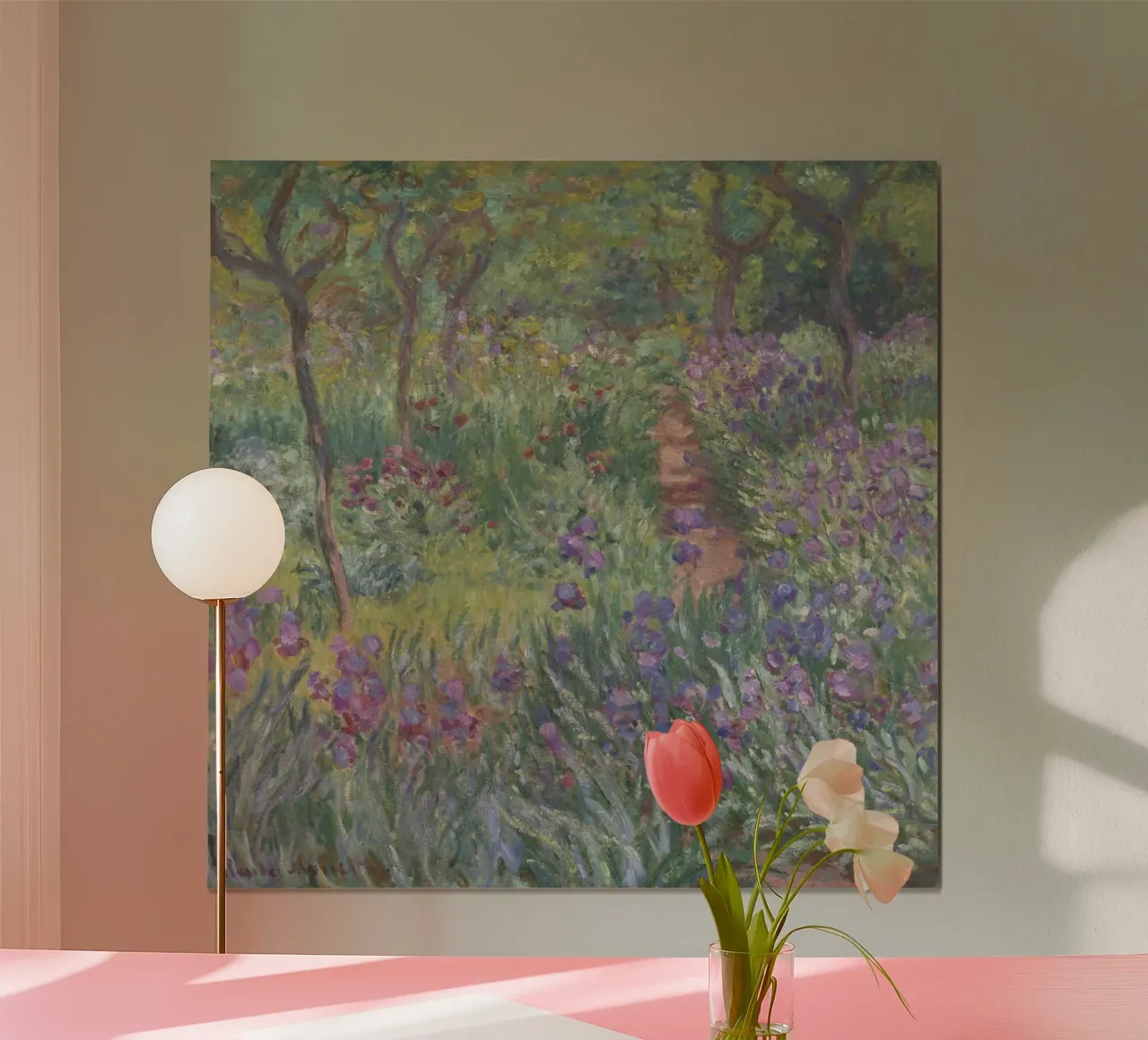 Claude Monet - The iris garden at Giverny poster by Timeless Artworks