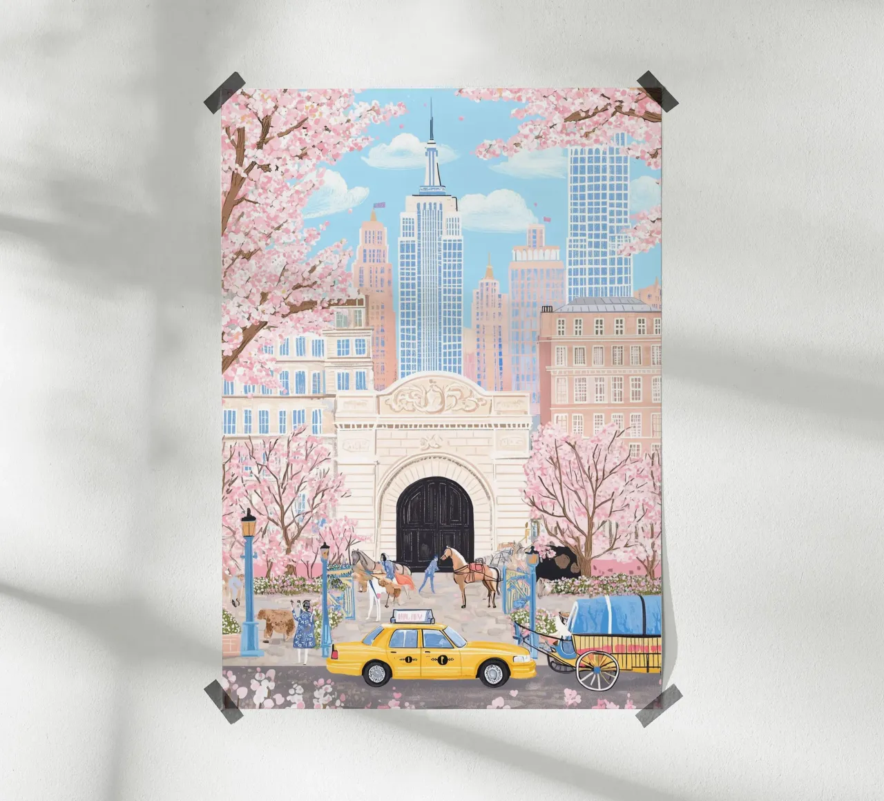 New York in primavera, stampe pastello della città, arte murale di tendenza poster da Gaia