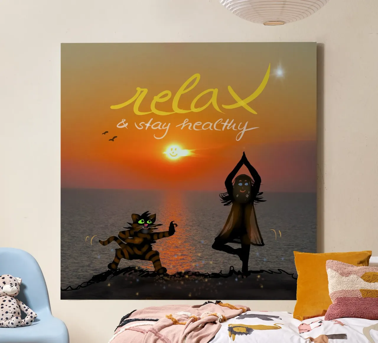 I migliori amici dello yoga tela con Cornice a cassetta da Happy 😃 Art 🎨 by Christine Schnoell