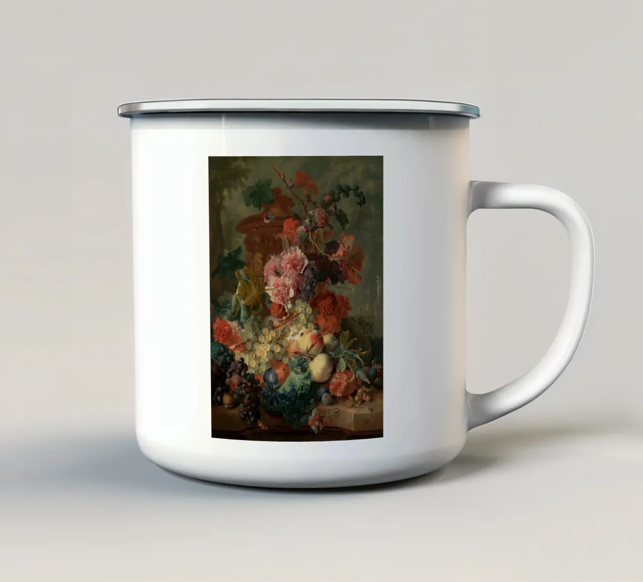 Jan van Huysum - Pezzo di frutta tazza in smalto da Timeless Artworks