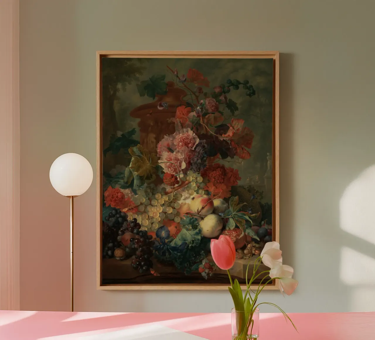 Jan van Huysum - Pezzo di frutta tela con Cornice a cassetta da Timeless Artworks