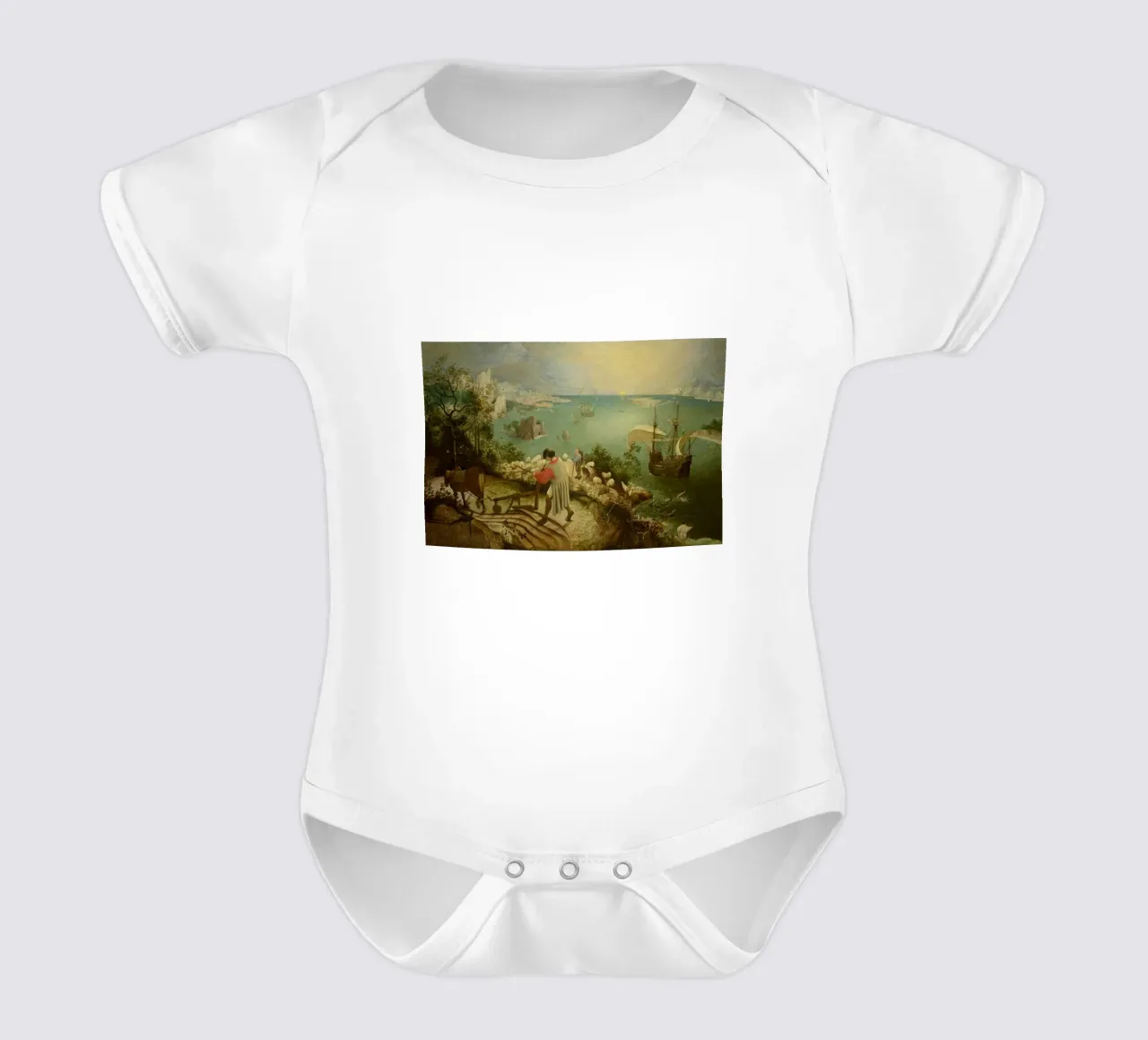 Pieter Bruegel l'Ancien - Paysage avec la chute d'Icare body bébé de Timeless Artworks